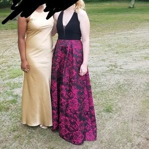 Black and pink prom dress.